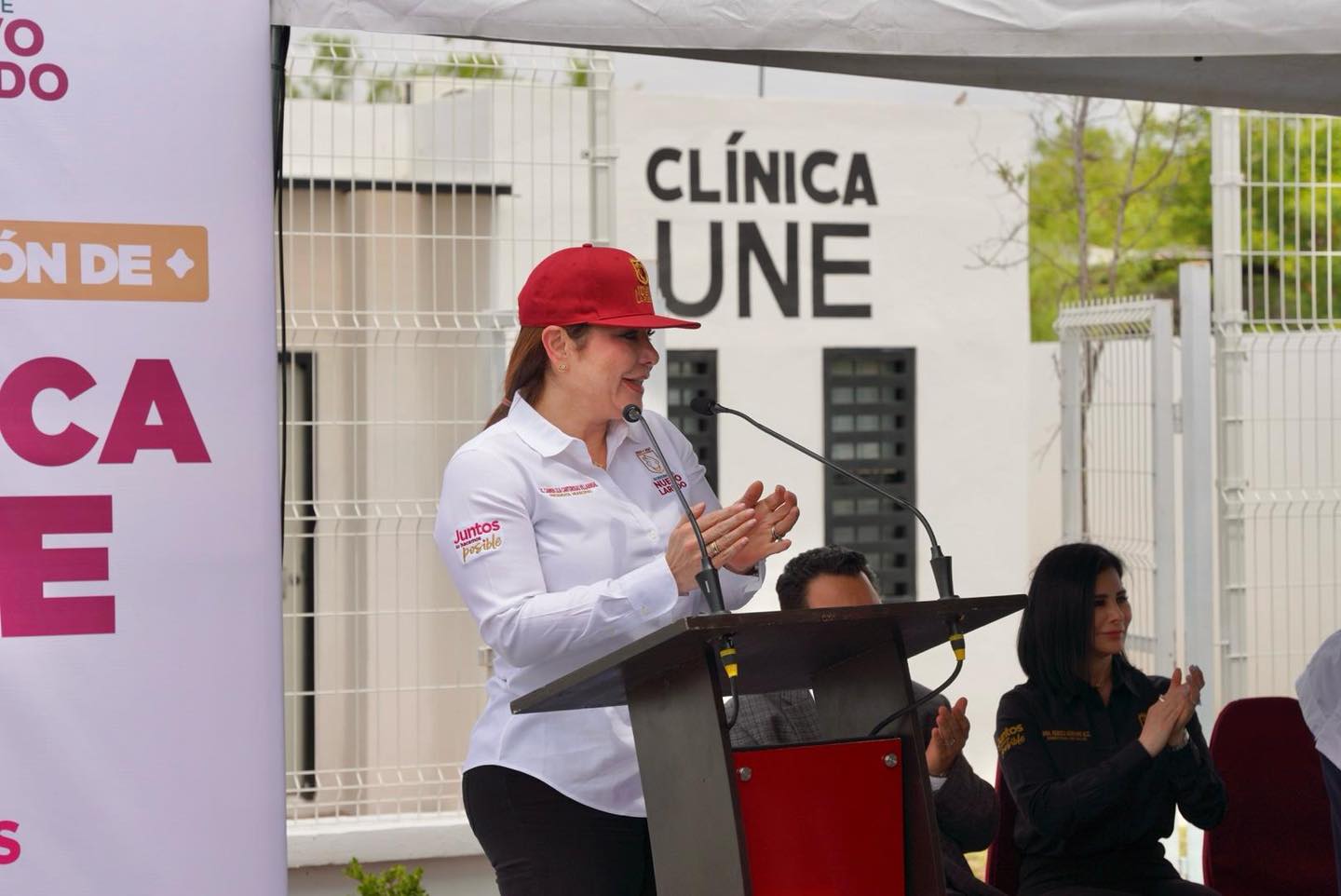 Alcaldesa Carmen Lilia Canturosas durante discurso en apertura de la Clnica UNE
