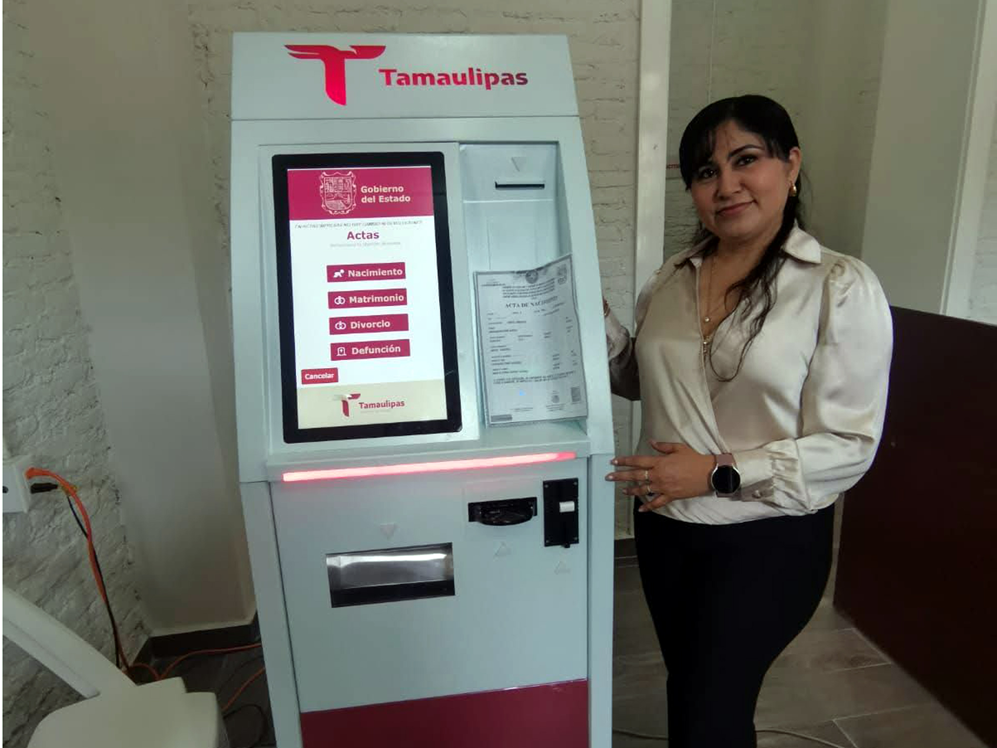 Cajero de actas certificadas en Registro Civil de Nuevo Laredo moderniza trámites oficiales con acceso a documentos de todo el país