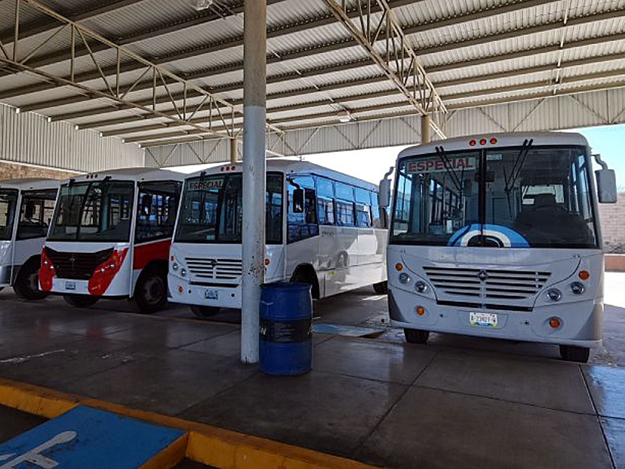 nuevos camiones urbanos que circulan en Nuevo Laredo reflejando los esfuerzos por modernizar el transporte pblico en la ciudad