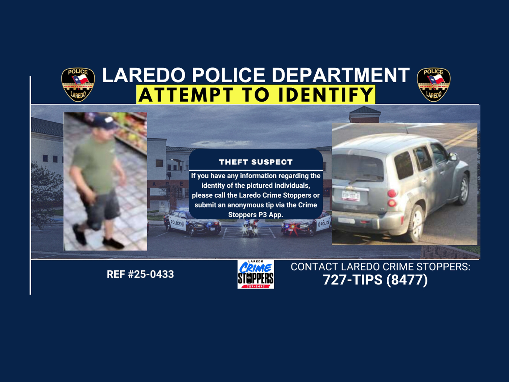 🚨 ¿Lo reconoces? Este hombre es buscado por robo en el centro de Laredo y podría estar en Nuevo Laredo