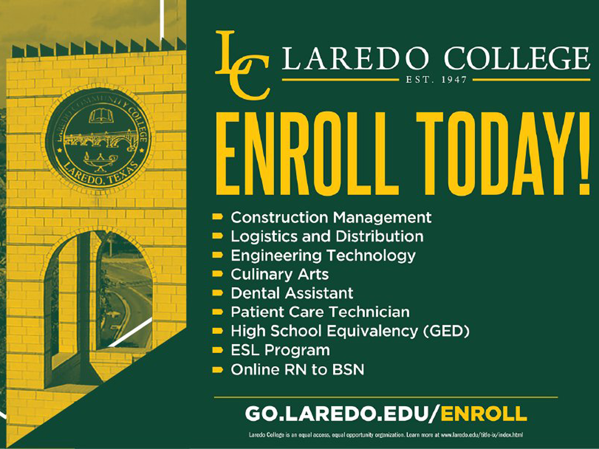Inscripciones en Laredo College para carreras cortas en alta demanda