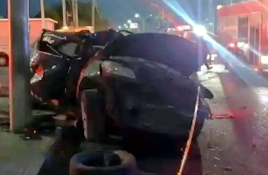 Lugar del accidente en Reforma, Nuevo Laredo, donde murió una mujer y se busca al conductor