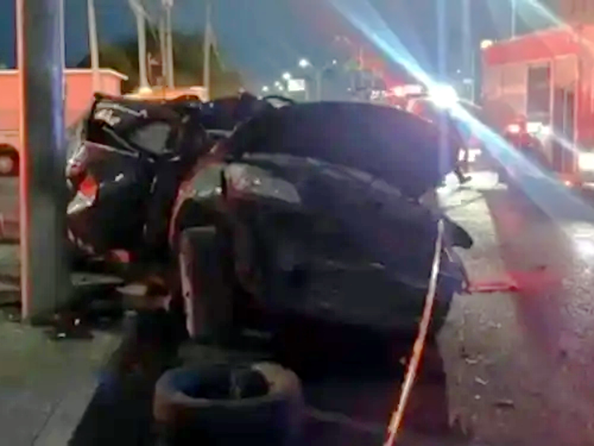 Lugar del accidente en Reforma, Nuevo Laredo, donde murió una mujer y se busca al conductor