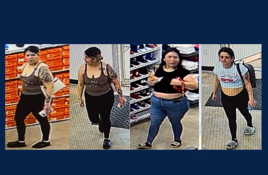 Policía de Laredo busca a tres mujeres que salen de la tienda con zapatos nuevos, ¡pero sin pagarlos!