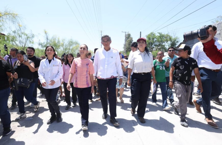 Claudia Sheinbaum Pardo y Américo Villarreal visitan a damnificados de Reynosa