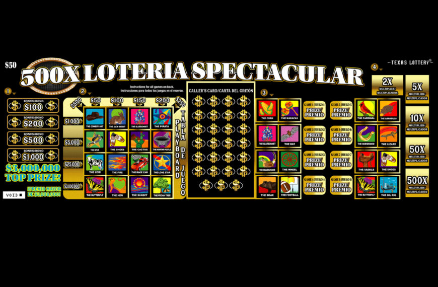 Boleto raspadito 500X de la Lotería de Texas premiado en Laredo