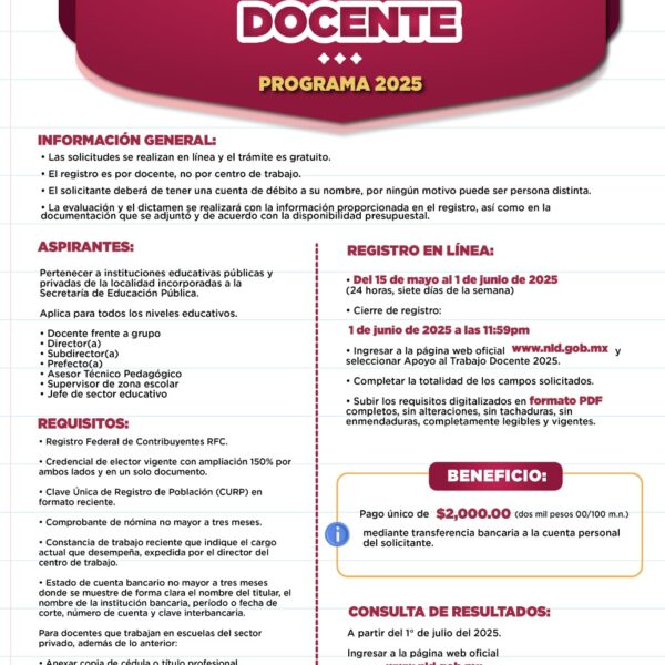 Maestras y maestros de Nuevo Laredo durante jornada de registro al bono económico educativo 2025