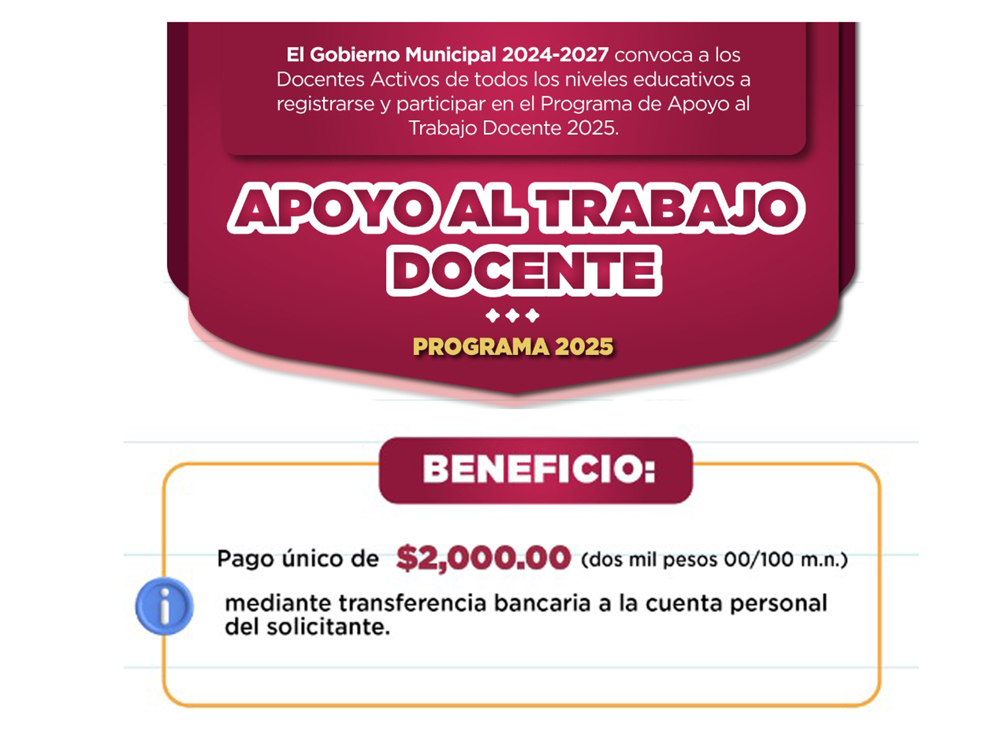 Maestras y maestros de Nuevo Laredo durante jornada de registro al bono económico educativo 2025