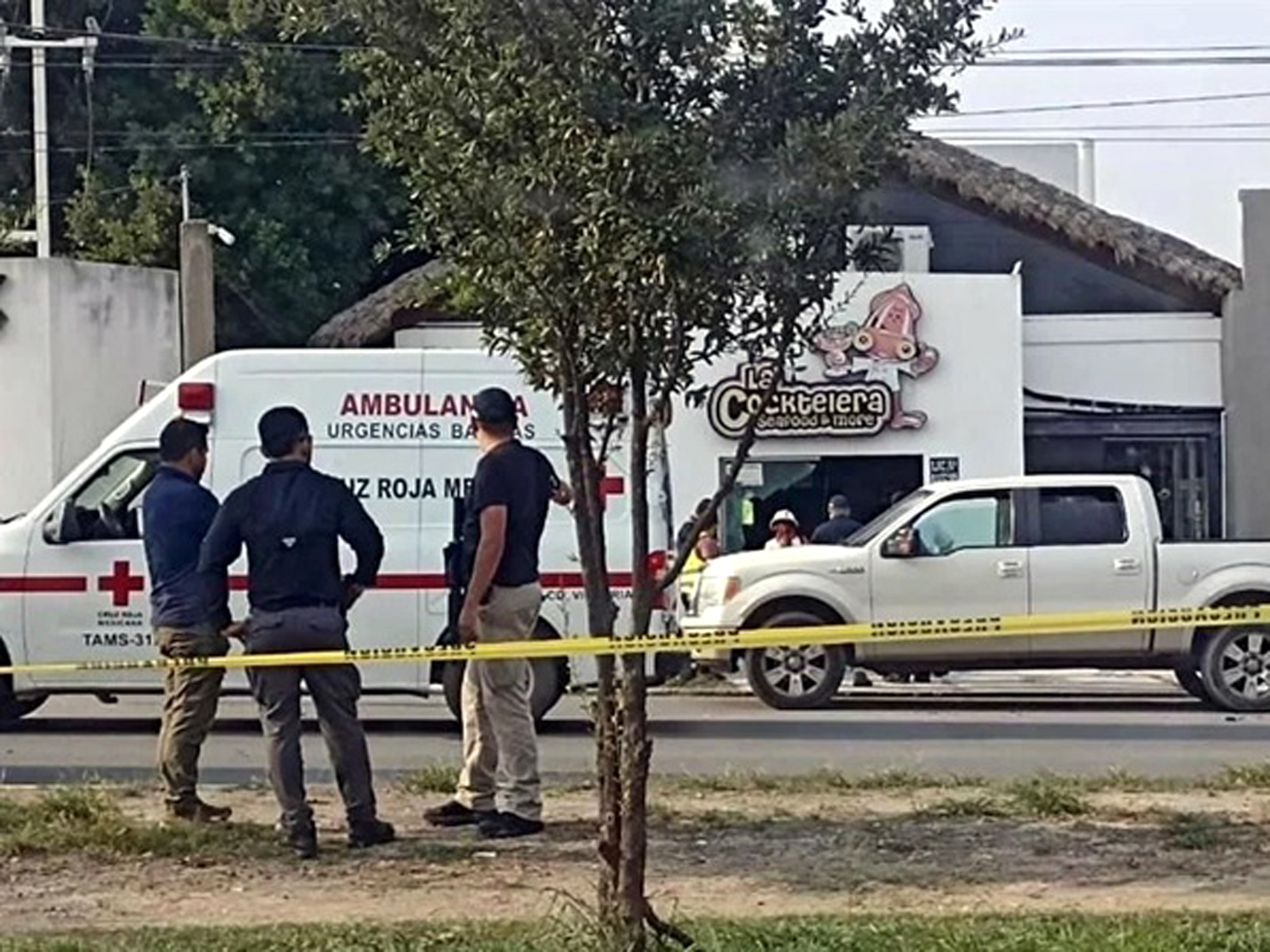 Zona acordonada tras ataque en Ciudad Victoria frente a restaurante