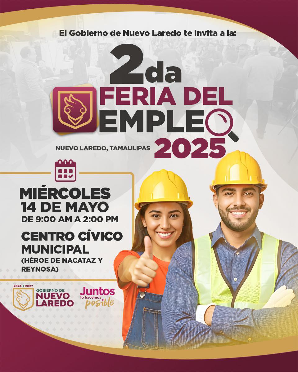 feria del empleo 2025 en el centro cívico de Nuevo Laredo
