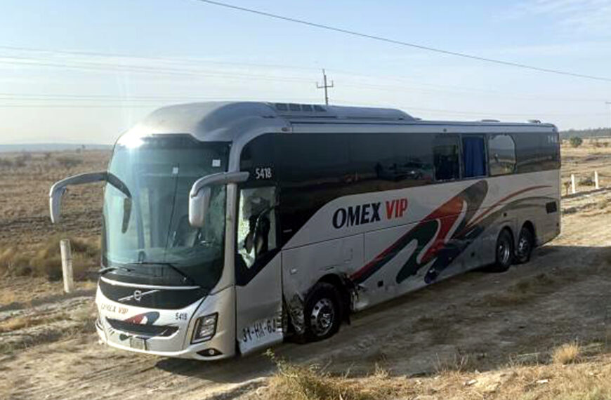 Accidente de autobús rumbo a Nuevo Laredo deja cinco lesionados en Saltillo