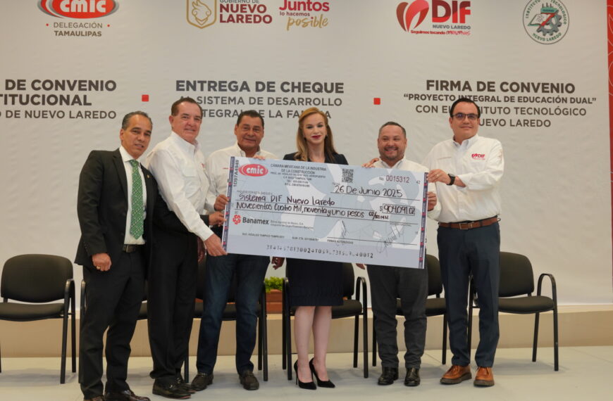 Entrega más de 900 mil pesos de apoyo al Sistema DIF de Nuevo Laredo y fortalece lazos de colaboración con municipio e instituciones educativas