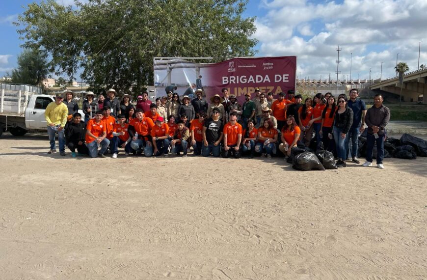 El gobierno municipal encabeza la brigada de limpieza del río Bravo por el Día Mundial…