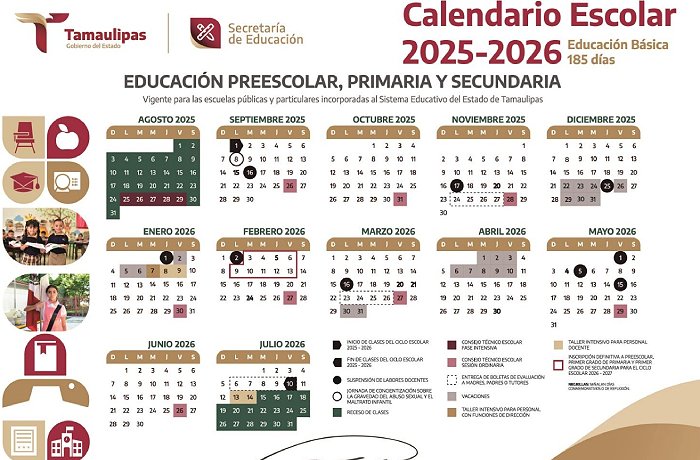 El siguiente ciclo escolar será de 185 días en Tamaulipas; terminará en julio 10 de…