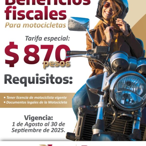 Descontarán 100% de adeudos fiscales a los motociclistas a partir del 1 de agosto próximo