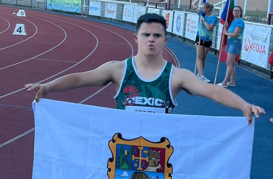 Tamaulipeco Alex la Flecha Avilés rompe récord mundial en el Abierto Europeo para atletas con Down