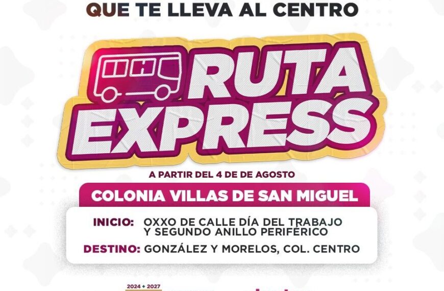 Este lunes dan inicio las rutas de transporte exprés Villas de San Miguel y Valles…