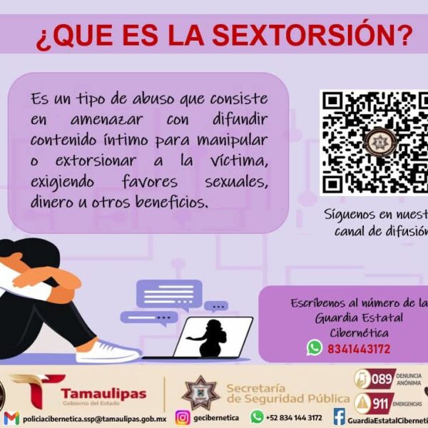 Emite Seguridad estatal recomendaciones para evitar casos de sextorsión