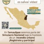 Tamaulipas participará en el Simulacro Nacional 2025 con hipótesis de incendio urbano