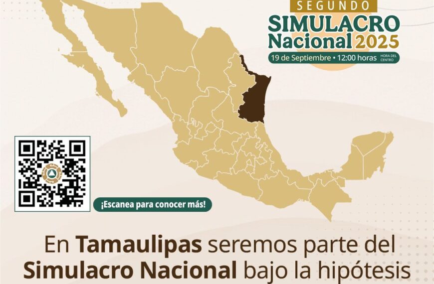 Tamaulipas participará en el Simulacro Nacional 2025 con hipótesis de incendio urbano