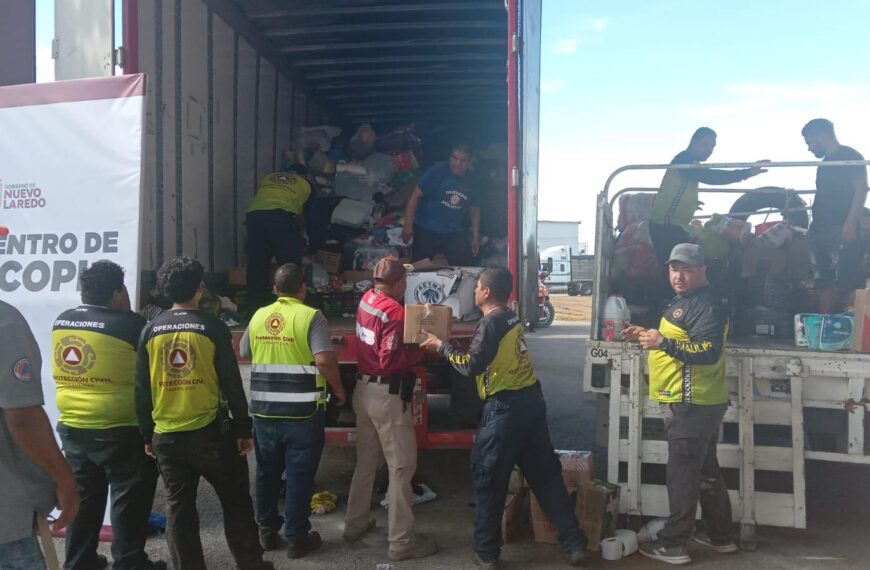 Llega a Altamira ayuda enviada por Nuevo Laredo para familias afectadas por lluvias intensas