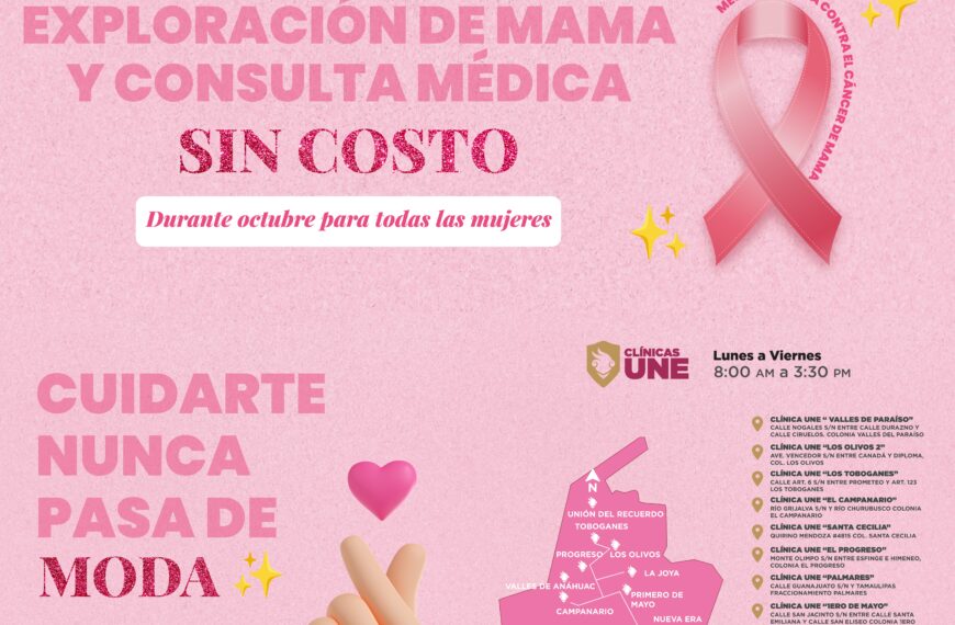 Gobierno municipal promueve campaña gratuita de prevención contra el cáncer de mama