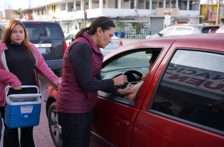 Todo listo para la jornada de vacunación drive thru contra la influenza