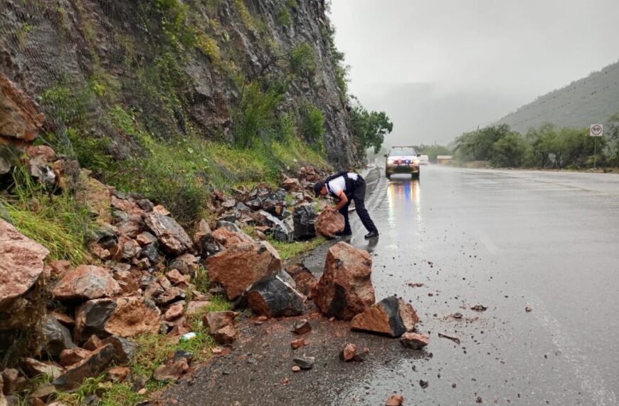 Alertan extremar precauciones contra derrumbes y deslaves en carreteras de Tamaulipas