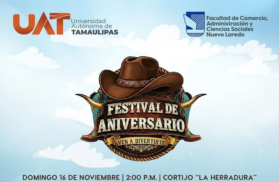 Cartel del Festival de Aniversario de la FCACS con temtica vaquera e informacin del evento
