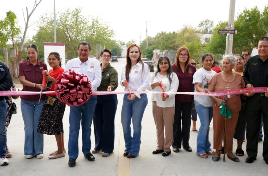 Carmen Lilia entrega obras de pavimentación en las colonias 150 Aniversario y Francisco Villa