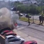 Se incendia una camioneta frente al ICEST y causa pánico entre estudiantes