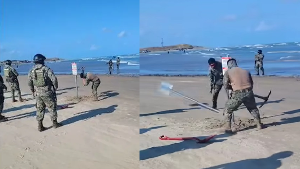 Marina retira letreros ilegales de área restringida puestos por estadounidenses en Tamaulipas