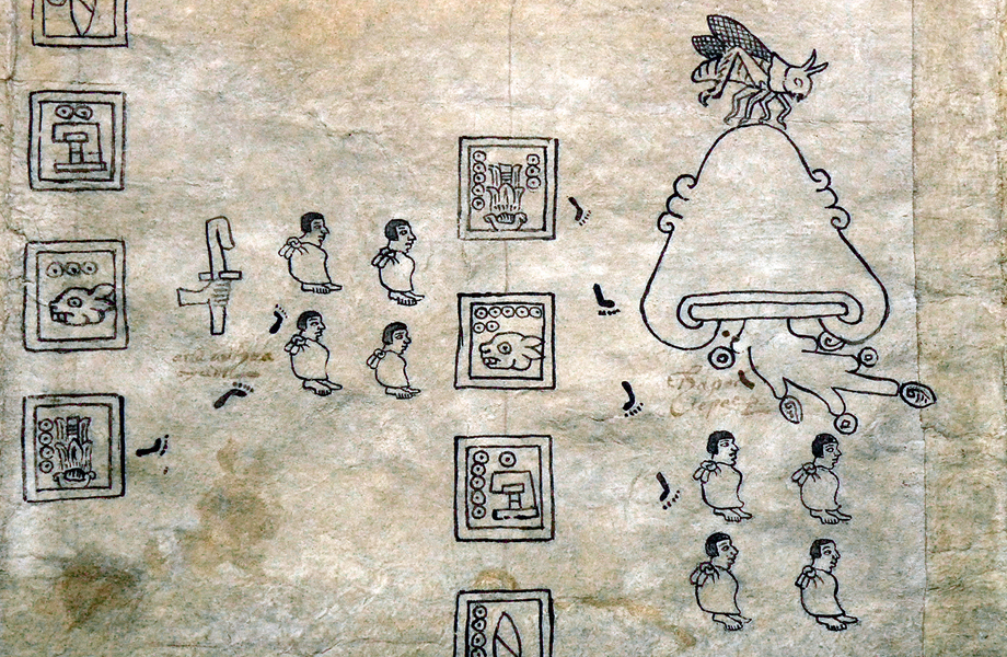 Smbolos del Cdice Boturini que representan el viaje y el territorio mexica