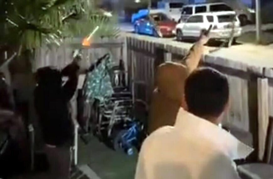 Hombre dispara arma de fuego al aire durante celebración de Año Nuevo transmitida en Facebook Live en Laredo.