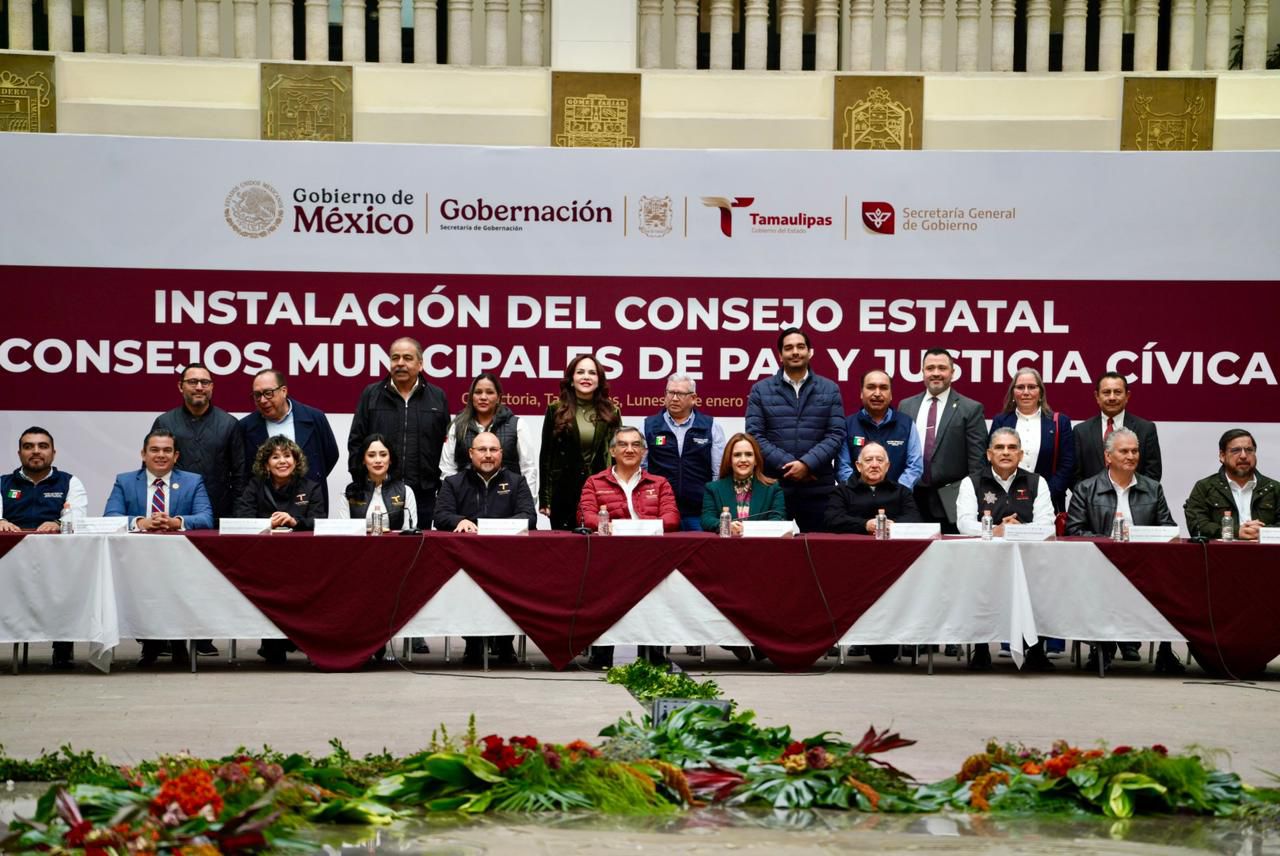 Instalacin del Consejo Estatal de Paz y Justicia Cvica del Estado de Tamaulipas con participacin de autoridades estatales y municipales