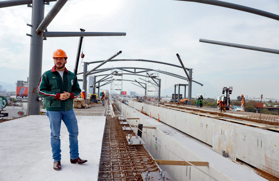 Gobernador Samuel Garca supervisa obras de las Lneas 4 y 6 del Metro de Monterrey durante recorrido de obra