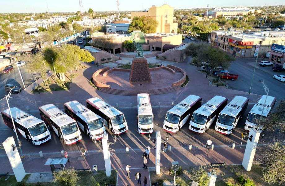 Nuevas unidades de transporte pblico en Nuevo Laredo vistas desde el aire