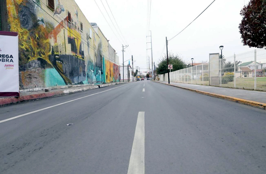 alle del Centro Histrico de Nuevo Laredo rehabilitada como parte del programa de modernizacin vial