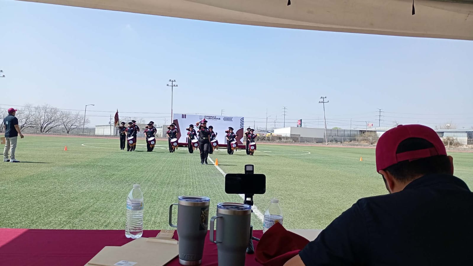 Presentacin oficial de la Banda de Guerra Pegasos en la 1 Copa Piedras Negras 2026