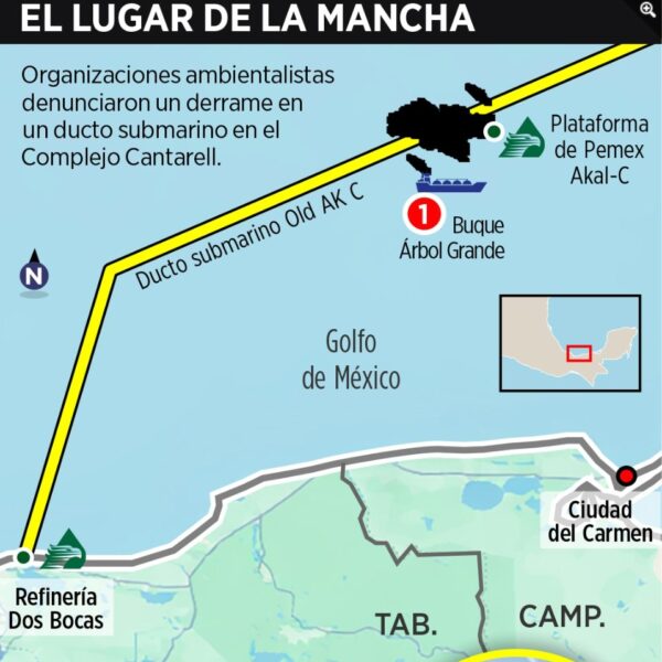 Derrame en el Golfo de México pudo originarse en un ducto de Pemex y lo ocultan, dicen ONGs