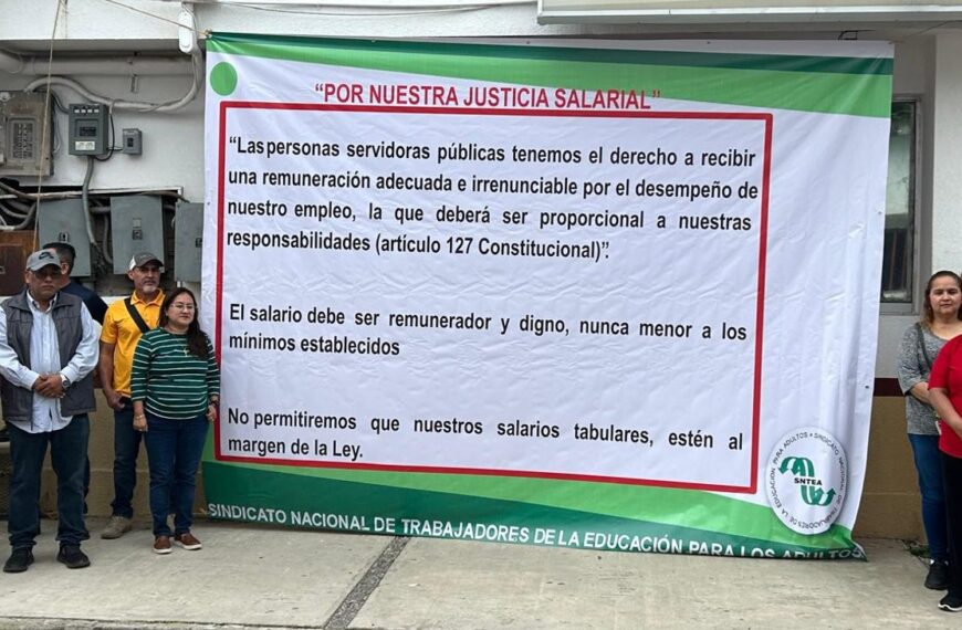 Exigen salarios dignos en el Instituto Tamaulipeco de Educación para los Adultos