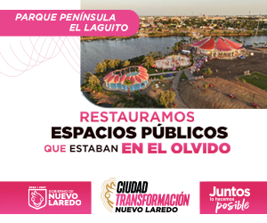 Promotional banner for Nuevo Laredo Zoo showing lemurs, a kangaroo, capybaras and tropical plants with the slogan 'La aventura te espera! Visita el Zoológico de Nuevo Laredo'.